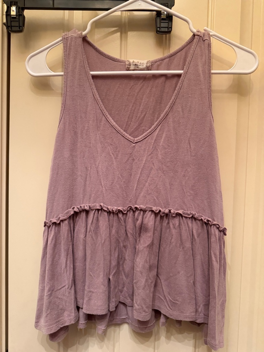 Altar'd State Lavender Ruffle Peplum Tank